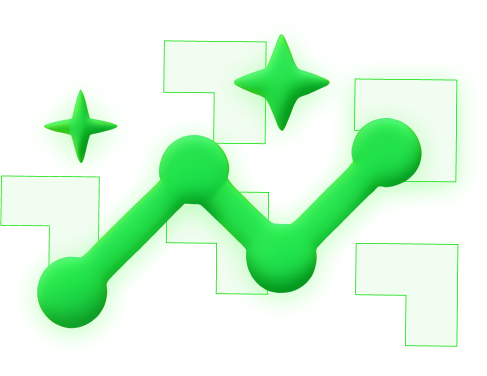 Grüne Trendlinie mit Sternen
