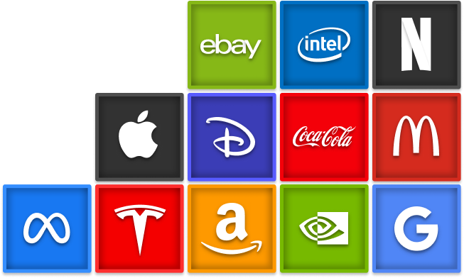 Logos bekannter börsennotierter Unternehmen